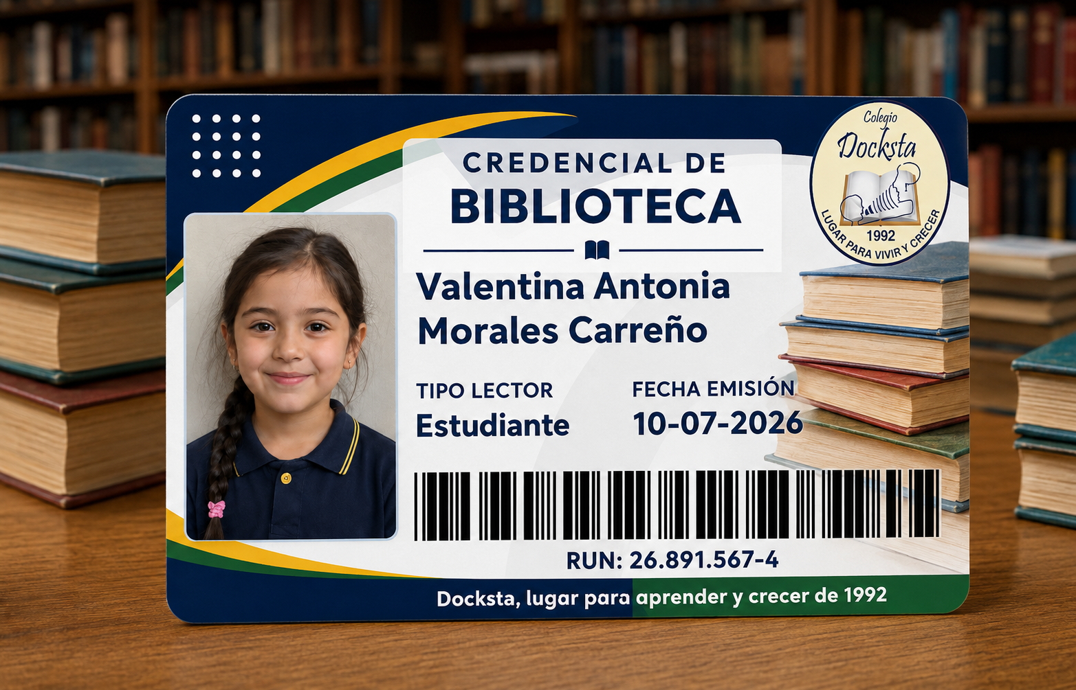 Nueva Credencial de Biblioteca – Colegio Docksta